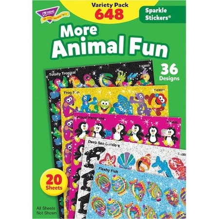 Trend Enterprises Sticker Variety Pack, Sparklers, Animals, 37 Designs TEP63910